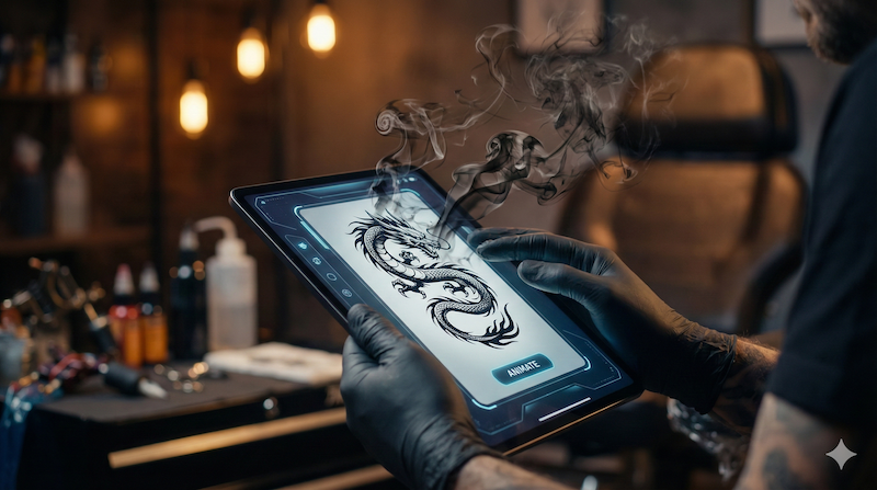 Comparatif applications animation tatouage sur écran tablette