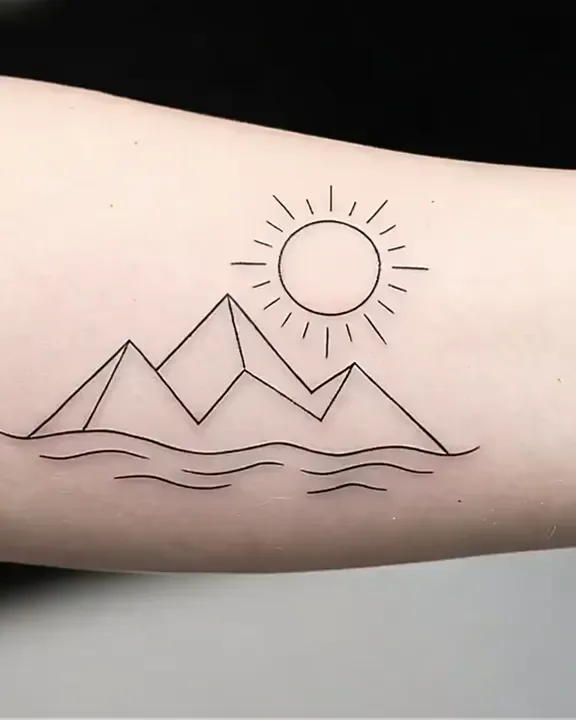 Tatouage de paysage avant animation