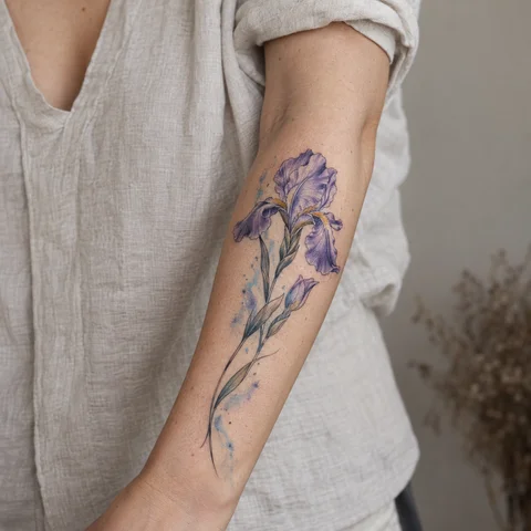 Example of colour and watercolour on skin, AI simulation