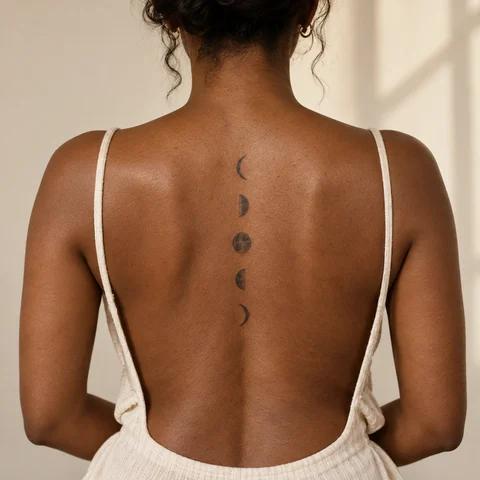 Example of a simple silhouette on skin, AI simulation