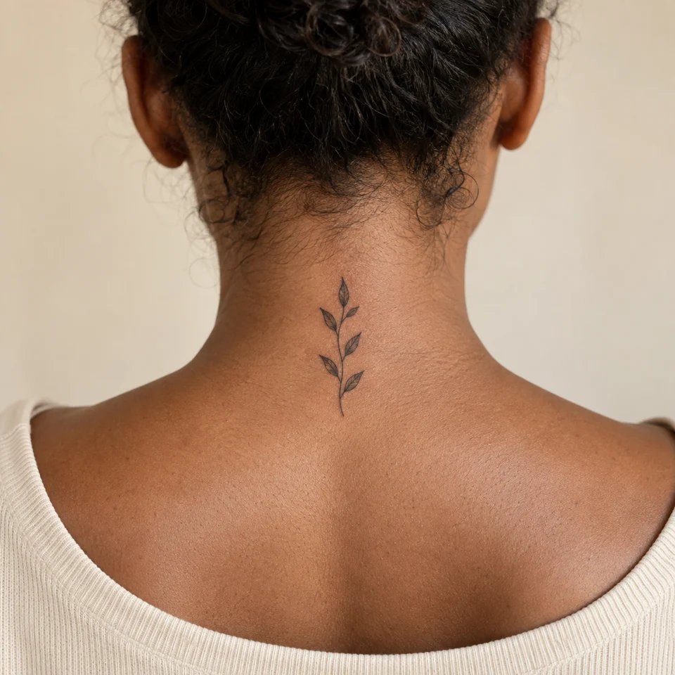 A sprig beneath the hairline