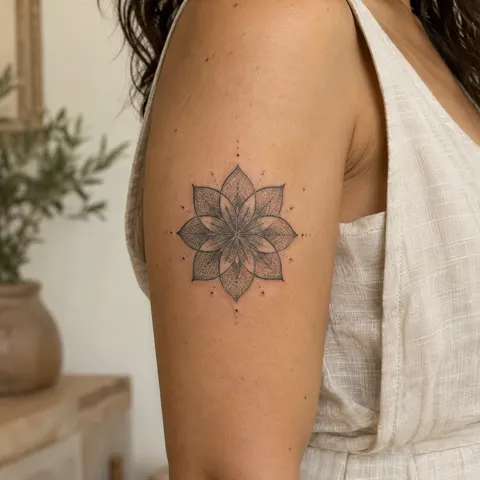 Dotwork tattoo inspiration, AI-generated illustration