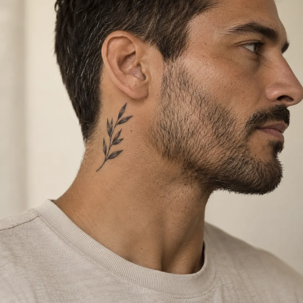 Olivier sur le côté du cou