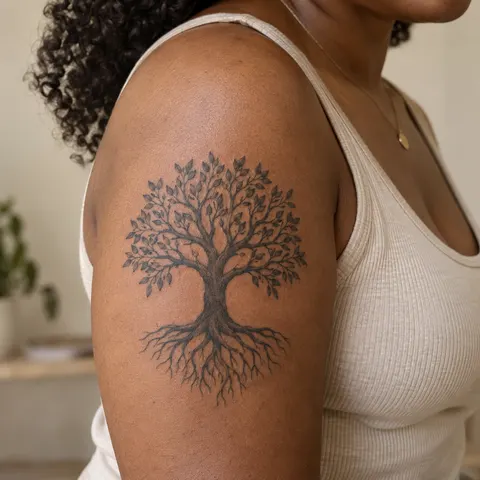 Example of the contrast on skin, AI simulation