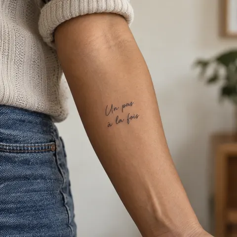 Simulation IA : tatouage un pas à la fois sur la zone illustrée
