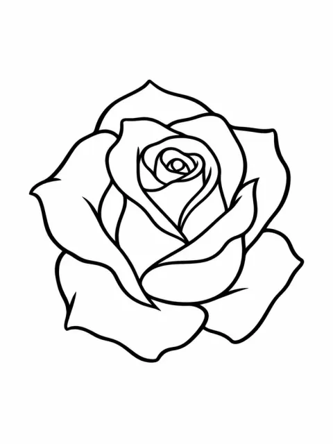 Une rose simplifiée sans tige, pour le dos de la main ou la nuque