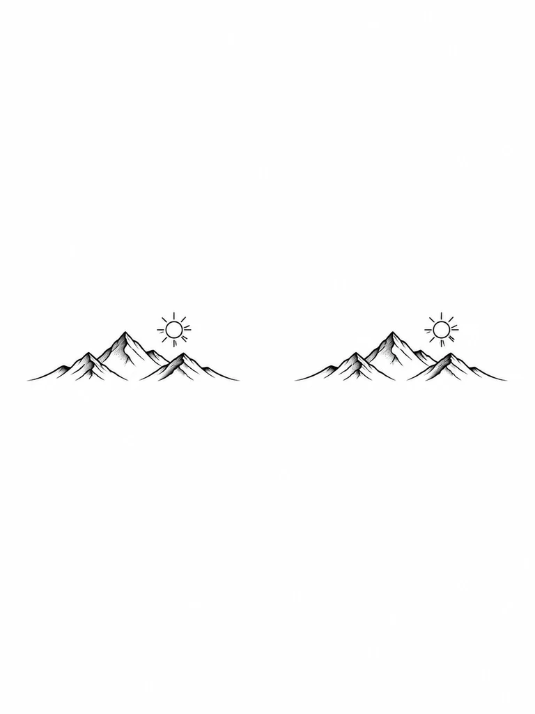 Deux horizons identiques, une paire de tatouages de couple